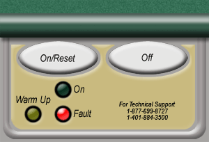 Fault - Red On, Yellow flashing, Green Off 