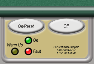 Fault - Red On, Yellow flashing, Green Off 